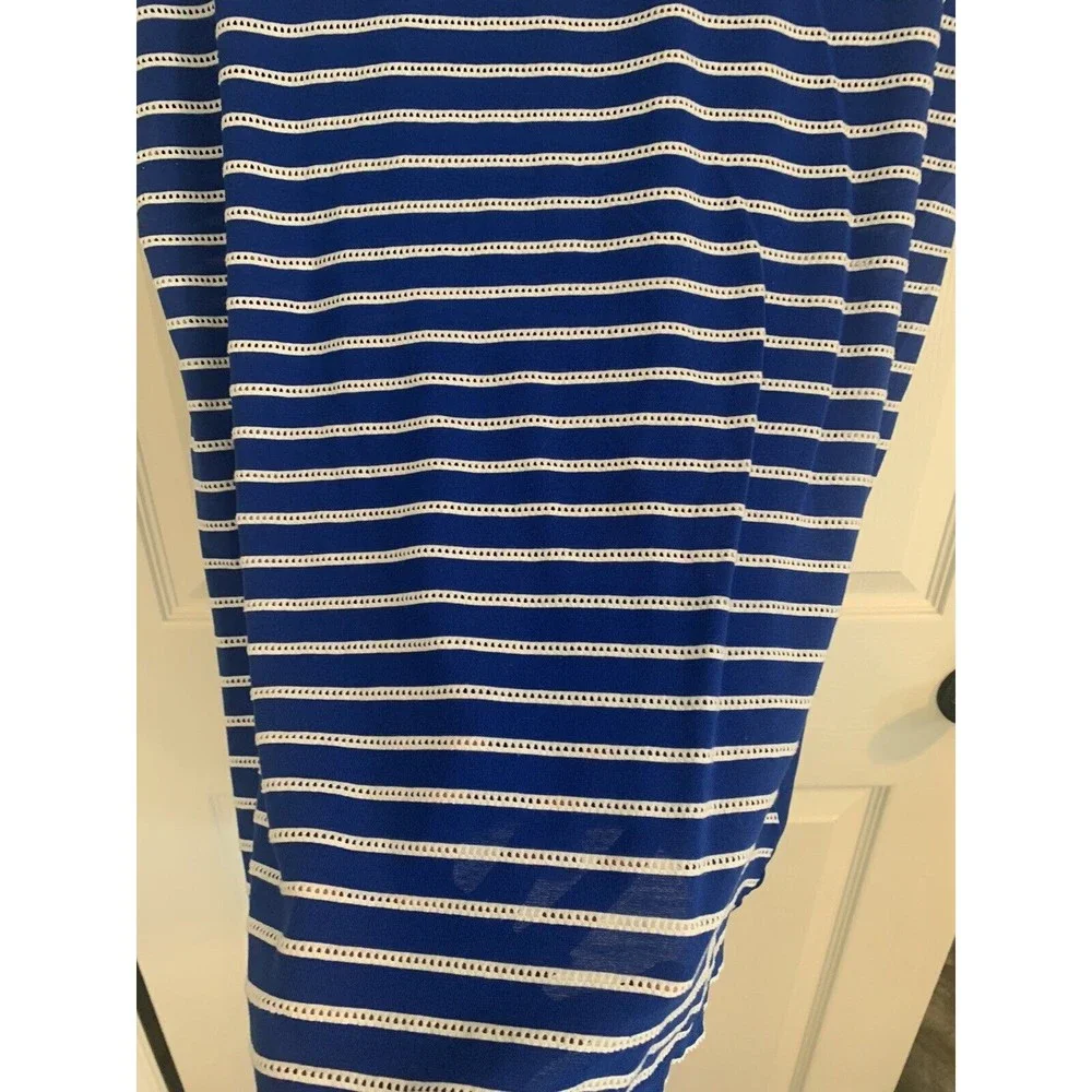 Blue Large striped Short sleeve tunic style shirt size Large Stylus - Picture 2 of 9